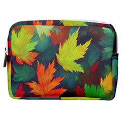 Leaves Foliage Autumn Nature Forest Fall Make Up Pouch (medium) by Uceng