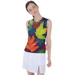 Leaves Foliage Autumn Nature Forest Fall Women s Sleeveless Sports Top by Uceng