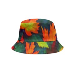 Leaves Foliage Autumn Nature Forest Fall Bucket Hat (kids) by Uceng