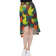 Leaves Foliage Autumn Nature Forest Fall Frill Hi Low Chiffon Skirt by Uceng