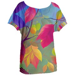 Leaves Foliage Autumn Branch Trees Nature Forest Women s Oversized Tee by Uceng