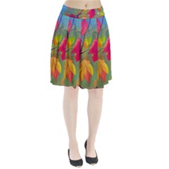 Leaves Foliage Autumn Branch Trees Nature Forest Pleated Skirt by Uceng