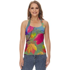 Leaves Foliage Autumn Branch Trees Nature Forest Basic Halter Top