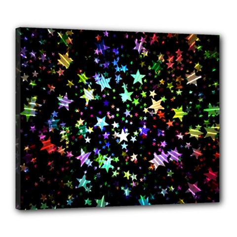 Christmas Star Gloss Lights Light Canvas 24  x 20  (Stretched)