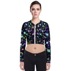 Christmas Star Gloss Lights Light Long Sleeve Zip Up Bomber Jacket