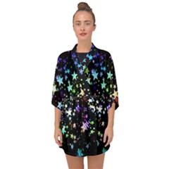 Christmas Star Gloss Lights Light Half Sleeve Chiffon Kimono by Uceng