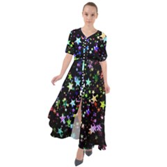 Christmas Star Gloss Lights Light Waist Tie Boho Maxi Dress by Uceng