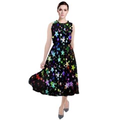 Christmas Star Gloss Lights Light Round Neck Boho Dress