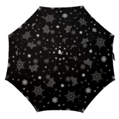 Christmas Snowflake Seamless Pattern With Tiled Falling Snow Straight Umbrellas by Uceng