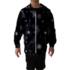 Christmas Snowflake Seamless Pattern With Tiled Falling Snow Kids  Hooded Windbreaker