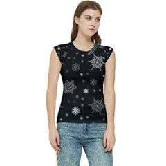 Christmas Snowflake Seamless Pattern With Tiled Falling Snow Women s Raglan Cap Sleeve Tee by Uceng