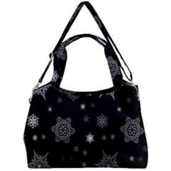 Christmas Snowflake Seamless Pattern With Tiled Falling Snow Double Compartment Shoulder Bag