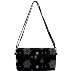 Christmas Snowflake Seamless Pattern With Tiled Falling Snow Removable Strap Clutch Bag