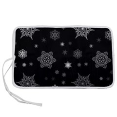 Christmas Snowflake Seamless Pattern With Tiled Falling Snow Pen Storage Case (l)