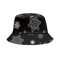 Christmas Snowflake Seamless Pattern With Tiled Falling Snow Bucket Hat by Uceng