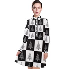 Christmas Tree Xmas Tree Long Sleeve Chiffon Shirt Dress by Uceng