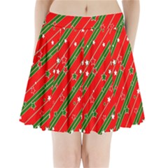 Christmas Paper Star Texture Pleated Mini Skirt by Uceng