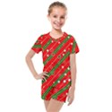 Christmas Paper Star Texture Kids  Mesh Tee and Shorts Set View1