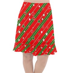 Christmas Paper Star Texture Fishtail Chiffon Skirt by Uceng