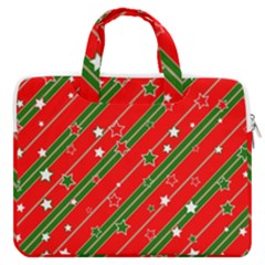 Christmas Paper Star Texture Macbook Pro 16  Double Pocket Laptop Bag  by Uceng