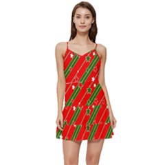 Christmas Paper Star Texture Short Frill Dress by Uceng