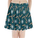 Christmas Seamless Pattern With Candies Snowflakes Pleated Mini Skirt View1