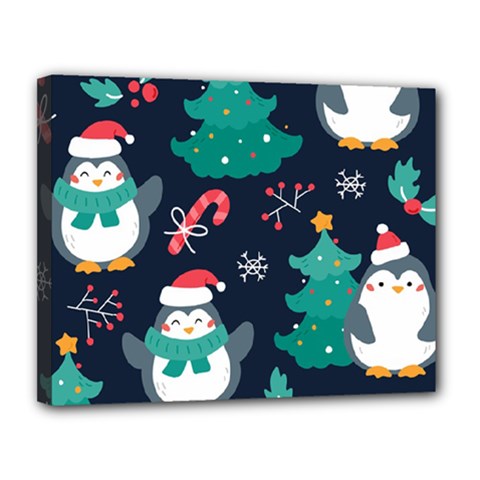 Colorful Funny Christmas Pattern Canvas 14  X 11  (stretched) by Uceng