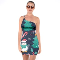 Colorful Funny Christmas Pattern One Soulder Bodycon Dress by Uceng