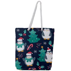 Colorful Funny Christmas Pattern Full Print Rope Handle Tote (large) by Uceng