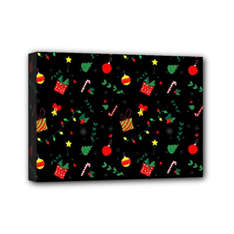 Christmas Pattern Texture Colorful Wallpaper Mini Canvas 7  X 5  (stretched)