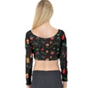 Christmas Pattern Texture Colorful Wallpaper Long Sleeve Crop Top View2