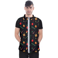 Christmas Pattern Texture Colorful Wallpaper Men s Puffer Vest by Uceng