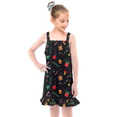 Christmas Pattern Texture Colorful Wallpaper Kids  Overall Dress by Uceng