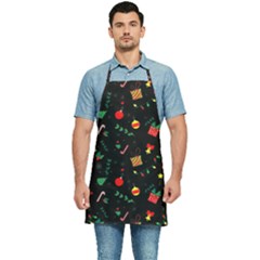 Christmas Pattern Texture Colorful Wallpaper Kitchen Apron by Uceng