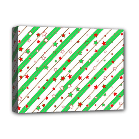 Christmas Paper Stars Pattern Texture Background Colorful Colors Seamless Deluxe Canvas 16  X 12  (stretched)  by Uceng