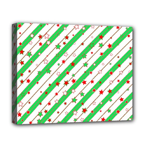 Christmas Paper Stars Pattern Texture Background Colorful Colors Seamless Deluxe Canvas 20  X 16  (stretched) by Uceng