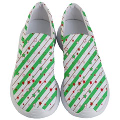 Christmas Paper Stars Pattern Texture Background Colorful Colors Seamless Women s Lightweight Slip Ons