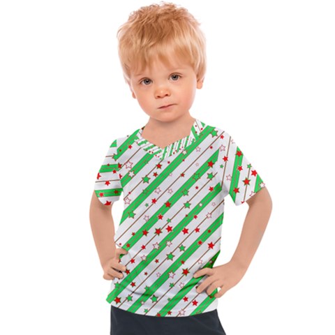 Christmas Paper Stars Pattern Texture Background Colorful Colors Seamless Kids  Sports Tee by Uceng