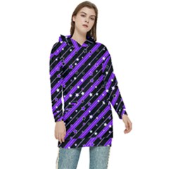 Christmas Paper Star Texture Women s Long Oversized Pullover Hoodie by Uceng