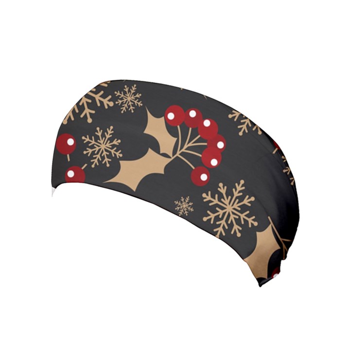 Christmas Pattern With Snowflakes Berries Yoga Headband