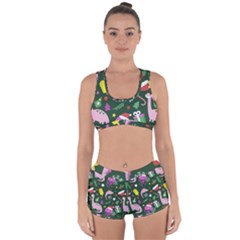 Dinosaur Colorful Funny Christmas Pattern Racerback Boyleg Bikini Set by Uceng