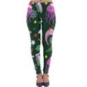 Dinosaur Colorful Funny Christmas Pattern Lightweight Velour Leggings View1