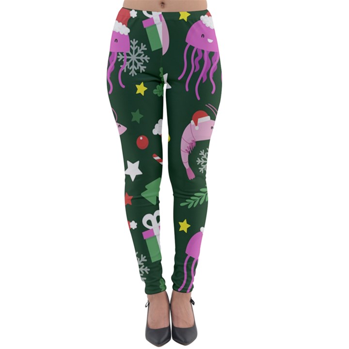 Dinosaur Colorful Funny Christmas Pattern Lightweight Velour Leggings