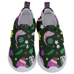 Dinosaur Colorful Funny Christmas Pattern Kids  Velcro No Lace Shoes by Uceng