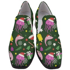 Dinosaur Colorful Funny Christmas Pattern Women Slip On Heel Loafers by Uceng