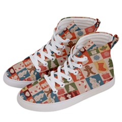 Cute Christmas Seamless Pattern Vector  - Men s Hi-top Skate Sneakers by Uceng