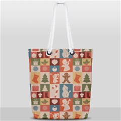 Cute Christmas Seamless Pattern Vector  - Full Print Rope Handle Tote (small) by Uceng