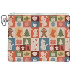 Cute Christmas Seamless Pattern Vector  - Canvas Cosmetic Bag (xxl) by Uceng