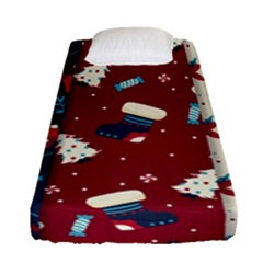 Flat Design Christmas Pattern Collection Art Fitted Sheet (single Size) by Uceng