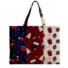 Flat Design Christmas Pattern Collection Art Zipper Mini Tote Bag by Uceng